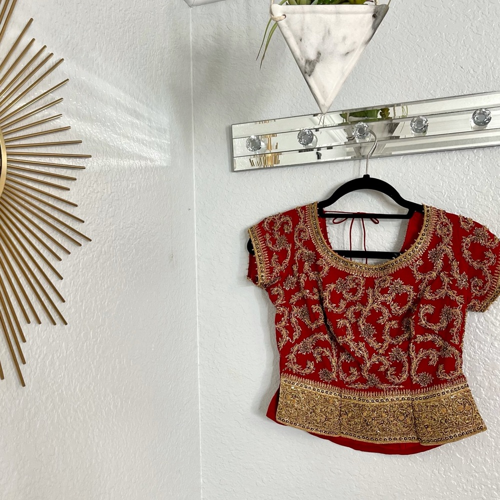 Bollywood style Red and Gold Blouse